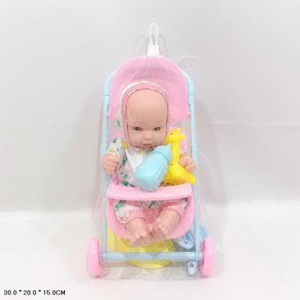 Пупсик в коляске ToyCloud с аксесуарами LD9402D-C1