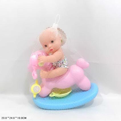 Пупсик ToyCloud на лошадке-каталке, 23 см LD9402D-H