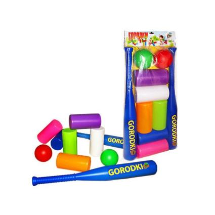 Набор подвижных и соревновательных игр для улицы "Городки" M-toys 2 биты в комплекте