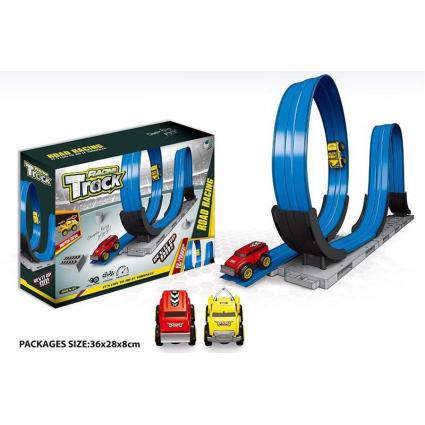 Трек для машинок A-Toys Racing Track магнитный 2 инерционные машинки трасса с петлей