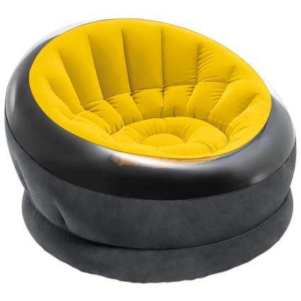 Intex кресло 112x109x69см Empire Chair желтое, велюровое, широкое сидение до 100кг