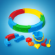 Разборная пластиковая песочница Kinderway с набором для игры в песке 110см
