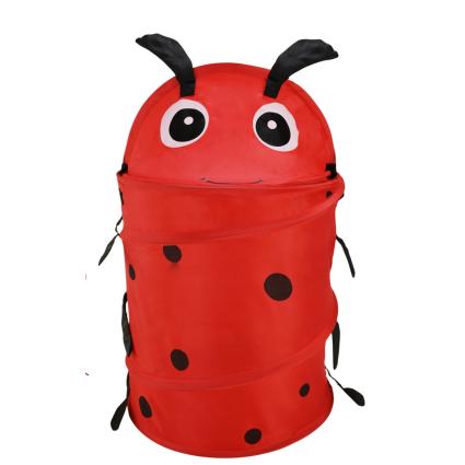 Кошик для іграшок Star Toys Божа корівка 60см червона кругла з кришкою, складана в сумці