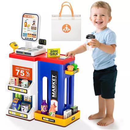 Супермаркет с кассовым аппаратом и сканером Star Toys 47 деталей, свет и звук