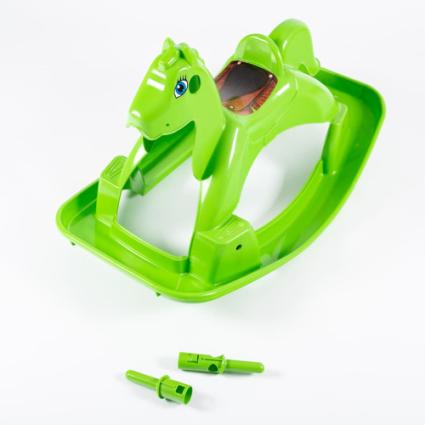 Качалка-конячка Doloni Toys 90x50 см пластикова з ручками, зелена з 1,5 років до 30 кг