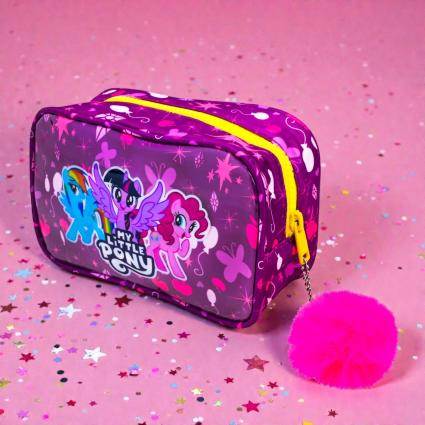Косметичка для девочки Kids Hits 19см My Little Pony с пушистым брелком, на молнии