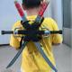 Игровой набор Ниндзя Ninja Set 2 меча, 2 кинжала, сюрикены-звездочки, плечевой чехол-держатель оружия