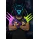 Ігрова перчатка світлодіодні пазурі вовка висувні Wolf Claw фіолетова з 3 led-кігтями, usb зарядка