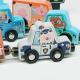 Магнітні дерев’яні машинки WToys 49325 — набір спецтехніки з тваринками, 1+ років
