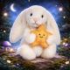 Мягкий зайчик со звездочкой плюшевая игрушка 23см Jellycat Застенчивый белый кролик со звездой в лапках