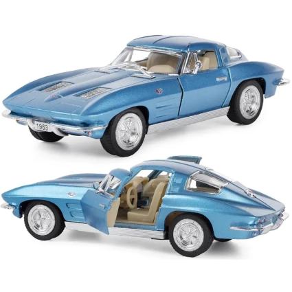 Машинка Kinsmart Corvette Sting Ray 1963 инерционная металлическая 12,5см синяя