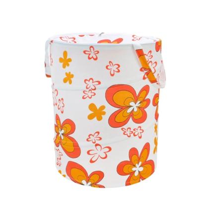 Корзина для игрушек Shantou с цветочным принтом 41x50 см с ручками и крышкой