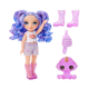 Кукла Аметиста Rainbow High Littles 15 см с лиловыми волосами, комплект одежды, обувь, сумочка и любимец в коробке