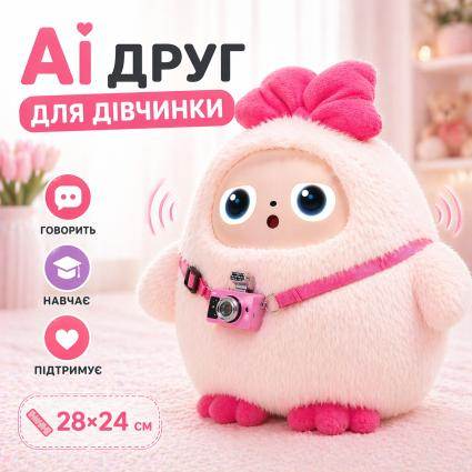 М’яка іграшка з Ai арт. 29444A (12шт) рожевийштучний інтелект у кор. 26,5*17*28см