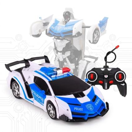 Машика трансформер на пульте Робот-полицейский Lamborghini Robot Car легкая трансформация с подсветкой