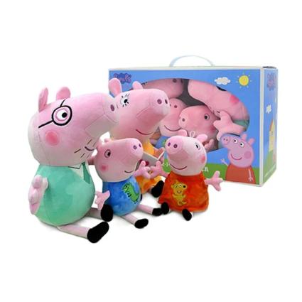 Семья Свинки Пеппы набор мягких игрушек 4 шт Peppa Pig 19-30 см плюшевая Пеппа, Джордж
