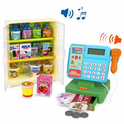 Игрушечный Супермаркет с кассой Fun Shopping интерактивный  магазин с витриной, терминалом и купюрами
