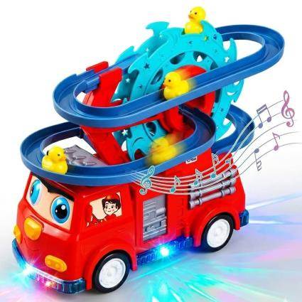 Интерактивная пожарная машина с треком и бегающими утятами YJ Toys 
