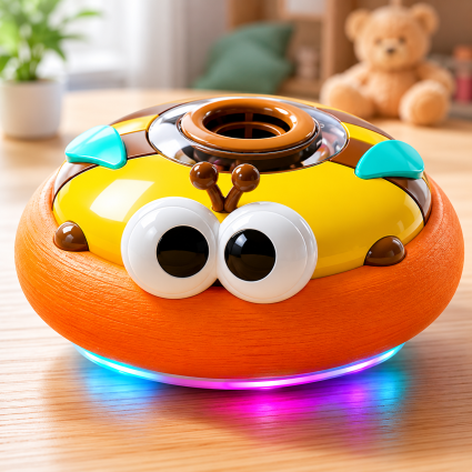Детский аэрофутбол Kawaii Bee с подсветкой на аккумуляторе 17 см аэромяч Пчёлка для квартиры и активных игр