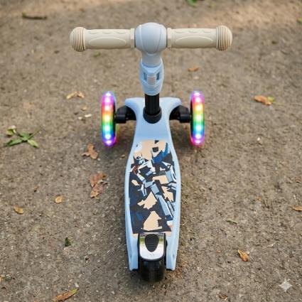 Дитячий триколісний самокат "ScooTer" з LED колесами 56 см регульований по висоті до 50 кг складаний