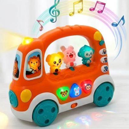 Музыкальный автобус игрушка-каталка WToys с песенками и сказками на украинском с регулировкой громкости