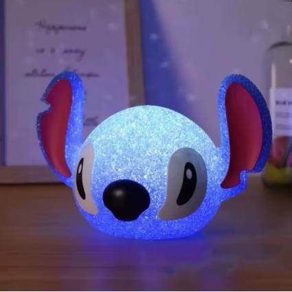 Ночник Стич 10,5 см светильник 3D голова Стича, мини лампа ночник Lilo & Stitch на батарейках