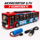 Радіокерований міський автобус 37 см на акумуляторі з підсвічуванням фар та гумовими колесами червоний з USB