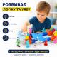 Магнитный конструктор железная дорога Акула с корабликом 85 деталей на аккумуляторе с USB в коробке 29,5 см