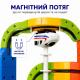 Магнитный конструктор железная дорога с поездом и дорожными знаками 89 деталей на аккумуляторе с USB в коробке 29 см
