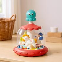 Интерактивная юла-карусель YG Toys с автоматическим вращением 18,5 см развивающая игрушка с фигурками, светом и звуком