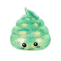 Сквиш Какашечка Happy Poo с глитером, игрушка-антистресс блестящая какаха 6.5 см, игрушка-прикол Poop жмякалка