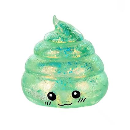 Сквиш Какашечка Happy Poo с глитером, игрушка-антистресс блестящая какаха 6.5 см, игрушка-прикол Poop жмякалка