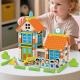 Деревянный конструктор BabyToys Школа с игровыми фигурками и школьным автобусом, конструктор деревянный домик