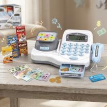 Детская касса супермаркет Cash Register кассовый аппарат с  калькулятором и сканером, весами и аксессуарами 18дет
