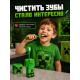 Детская зубная щетка Creeper Minecraft со съемным колпачком и мягкой щетиной, дорожная зубная щетка Крипер Майнкрафт
