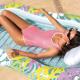 Надувний матрац-шезлонг Intex Tropical Oasis Lounger 206х122 см з подушкою та підсклянником для плавання