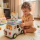 Музыкальный бизибас WToys каталка-бизиборд с украинским озвучиванием 25 см с подсветкой, сортером и шестернями