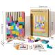Деревянный тетрис детская развивающая 3D-головоломка, геометрический сортер, логический конструктор Монтессори