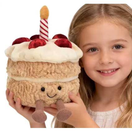 Плюшевый торт 27 см мягкая игрушка праздничный тортик с ножками Jellycat игрушка-обнимашка подарок для именинника
