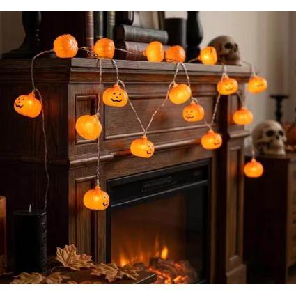 Гирлянда из тыкв на Хеллоуин LED 10 фонариков 1.5 м гирлянда Тыквы Halloween на батарейках, декор на Хэллоуин для дома