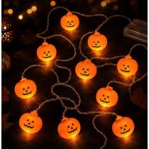 Гирлянда из тыкв на Хеллоуин LED 10 фонариков 1.5 м гирлянда Тыквы Halloween на батарейках, декор на Хэллоуин для дома