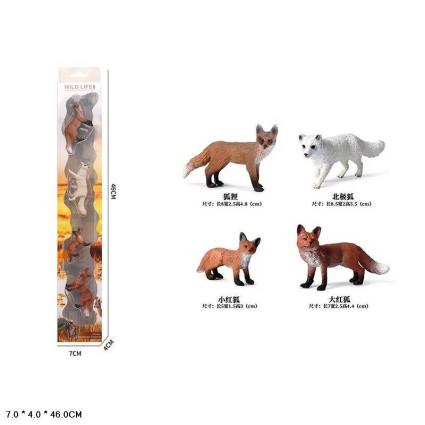 Фигурки животных ToyCloud Лисицы, 4 штуки KZ956-014F