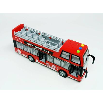 Автобус, Wenyi "City tour bus", двоповерховий, світлові і музичні єфекти, червоний wy916a-1