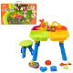 Столик для игр с песком Kinder Way 4 отделения/стульчик/пасочки/лопатка/грабли