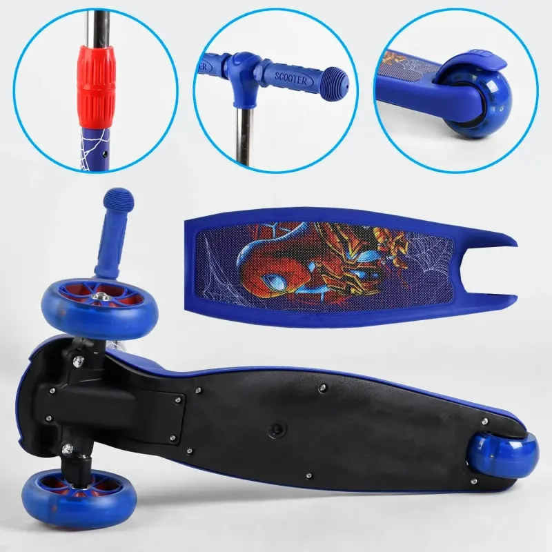 Самокат триколісний Best Scooter Людина-павук, світло 47359