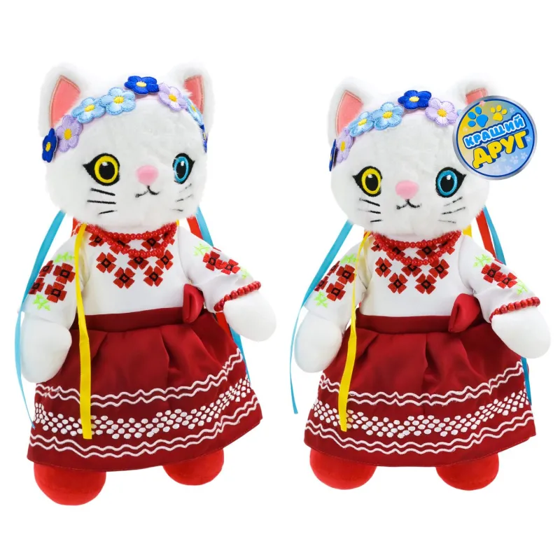 Кошка Украиночка мягкая игрушка 31см "Країна Іграшок" в вышиванке и веночке национальный костюм