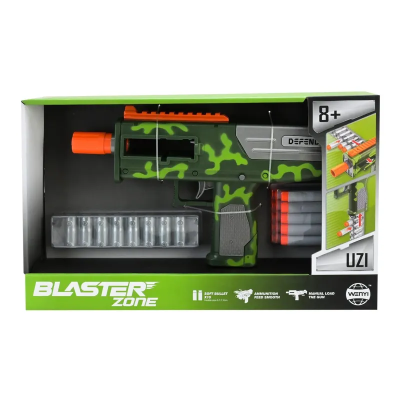 Автомат Wenyi Blaster Zone 31см з м'якими снарядами 8шт камуфляжний