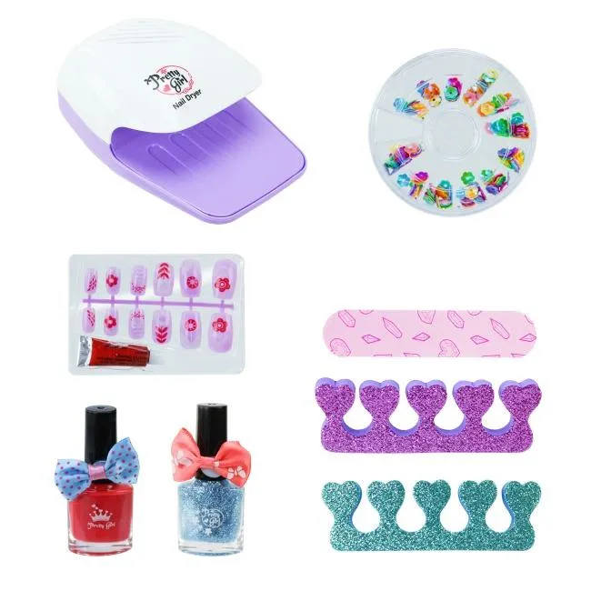 Набір стиліста Shantou Jinxing Dressing table set дзеркало, косметика, лаки, лампа для сушіння нігтів