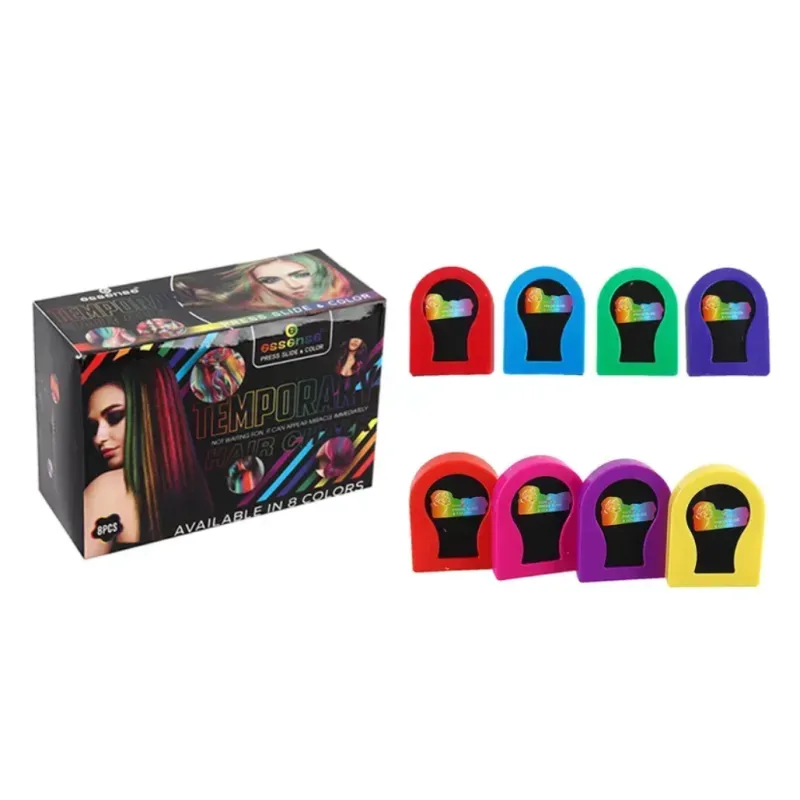 Мелки для волос Essense 8 цветов Temporary Hair Chalk зажимы-пудреницы для прядей