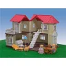 Домик кукольный Anbeiya Happy Family раскладной/двухэтажный 31х31х34см с мебелью и фигурками флоксовых котиков